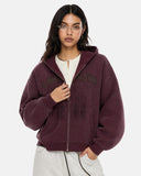 Gothic Rhinestone Washed Zip Up Hoodie | Inflation Streetwear