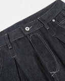Contrast Stitching Raw Baggy Jeans | Inflation Streetwear INFLATION