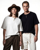 casual luxury cotton henley tee