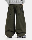 Washed Embroidered Barrel Cargo Pants | Inflation Streetwear