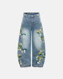 Embroidery Bamboo Weave Baggy Jeans | Inflation Streetwear INFLATION