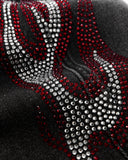 Flame Graphic Rhinestone Barrel Jeans | Inflation Streetewear INFLATION