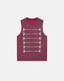burgundy ribbed knit tank top front view