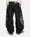 Raw Tribal Graphic Barrel Jeans | Inflation Streetwear