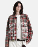 Pink Letter Graphic Plaid Shirt Streetwear Outfit