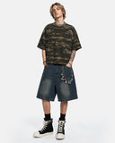 Deconstructed Washed Denim Jorts | Inflation Streetwear INFLATION