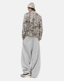 full body back view wearing branch camouflage long sleeve t shirt