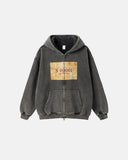 Graphic Acid Wash Zip Up Hoodies | Inflation Streetwear INFLATION