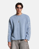 Script Washed Studded Boxy Waffle T-Shirt | Inflation Streetwear