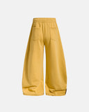 yellow baggy sweatpants back view with pockets