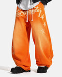 Puff Print Script Wide-Leg Sweatpants | Inflation Streetwear