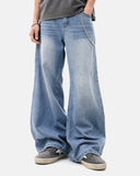 faded light wash bootcut pants