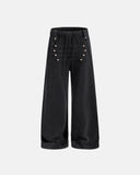 Washed Rivet Wide Leg Sweatpants | Inflation Streetwear