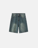 Washed Knee-Length Denim Jorts | Inflation Streetwear INFLATION
