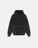 Washed Reflective Piping Boxy Hoodie | Inflation Streetwear