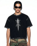 Distressed Painted Graphic Boxy T-Shirt | Inflation Streetwear INFLATION