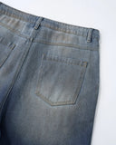 Rhinestone Washed Denim Baggy Jorts | Inflation Streetwear INFLATION