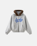 Faux Fur Collar Zip Up Hoodie Jacket  | Inflation Streetwear INFLATION