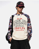 Retro Graphic Camo Raglan Waffle T-Shirt | Inflation Streetwear