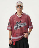 V-neck Graphic Mesh Jersey | Inflation Streetwear INFLATION