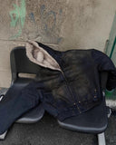 Faux Fur Lined Acid Wash Bomber Jacket | Inflation Streetwear INFLATION