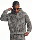 Leopard Print Boxy Zip Up Hoodie | Inflation Streetwear INFLATION