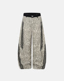 apricot leopard side stripe barrel jeans front view