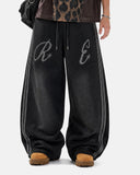 Rhinestone Stripe Barrel Sweatpants | Inflation Streetwear