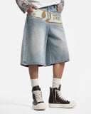 Dollar Patch Embroidery Denim Jorts | Inflation Streetwear INFLATION