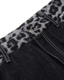 Leopard Patchwork Raw Straight-leg Jeans | Inflation Streetwear INFLATION