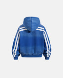 Washed Stripe Graphic Zip Up Hoodie | Inflation Streetwear