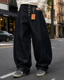 Black Buttons Up Barrel Baggy Jeans | Inflation Streetwear INFLATION