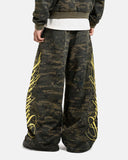 Camo Script Wide Leg Lounge Pants | Inflation Streetwear