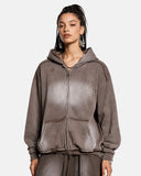 Monkey Wash Ripped Zip Up Hoodies | Inflation Streetwear