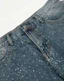Rhinestone Straight Leg Denim Jeans | Inflation Streetwear INFLATION