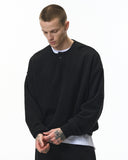 Boxy Fit Henley Collar Sweatshirt | Inflation Streetwear INFLATION