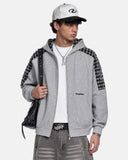 Plaid Panel Zip-Up Hoodie | Inflation Streetwear