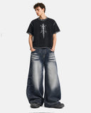 Faded Whisker Baggy Jeans | Inflation Streetwear