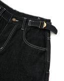 Raw Denim Baggy Jorts with Adjustable Tabs | Inflation Streetwear INFLATION