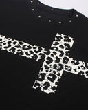 Leopard Cross Graphic Waffle T-Shirt | Inflation Streetwear
