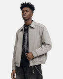 Minimalist PU Leather Zip Up Jacket | Inflation Streetwear