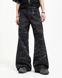 subtle flare jeans with whisker fading