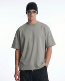 Embroidered Frayed Hem Oversized T-Shirt | Inflation Streetwear INFLATION
