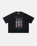 Washed Graphic Boxy Waffle T-Shirt | Inflation Streetwear INFLATION