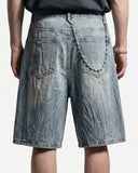 Heavy Distressed Wide-Leg Denim Jorts | Inflation Streetwear INFLATION