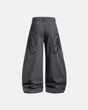 Washed Embroidered Barrel Cargo Pants | Inflation Streetwear