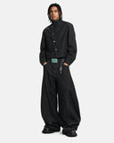 Cropped Asymmetric Button Denim Jacket | Inflation Streetwear