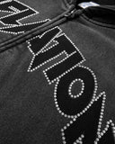 Totem Rhinestone Acid Wash Zip Up Hoodies | Inflation Streetwear INFLATION