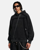 deconstructed washed hoodie front view