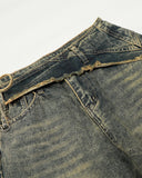 Distressed Washed Wide Leg Denim Jeans | Inflation Streetwear INFLATION